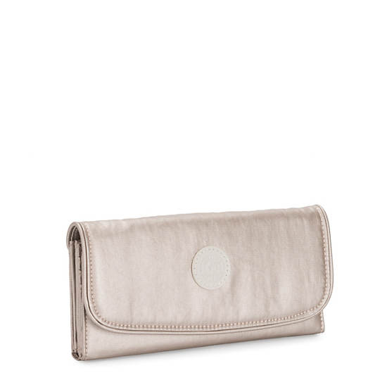 Kipling Money Land Metallic Snap Wallet Portefeuille Beige | België 1038MQ